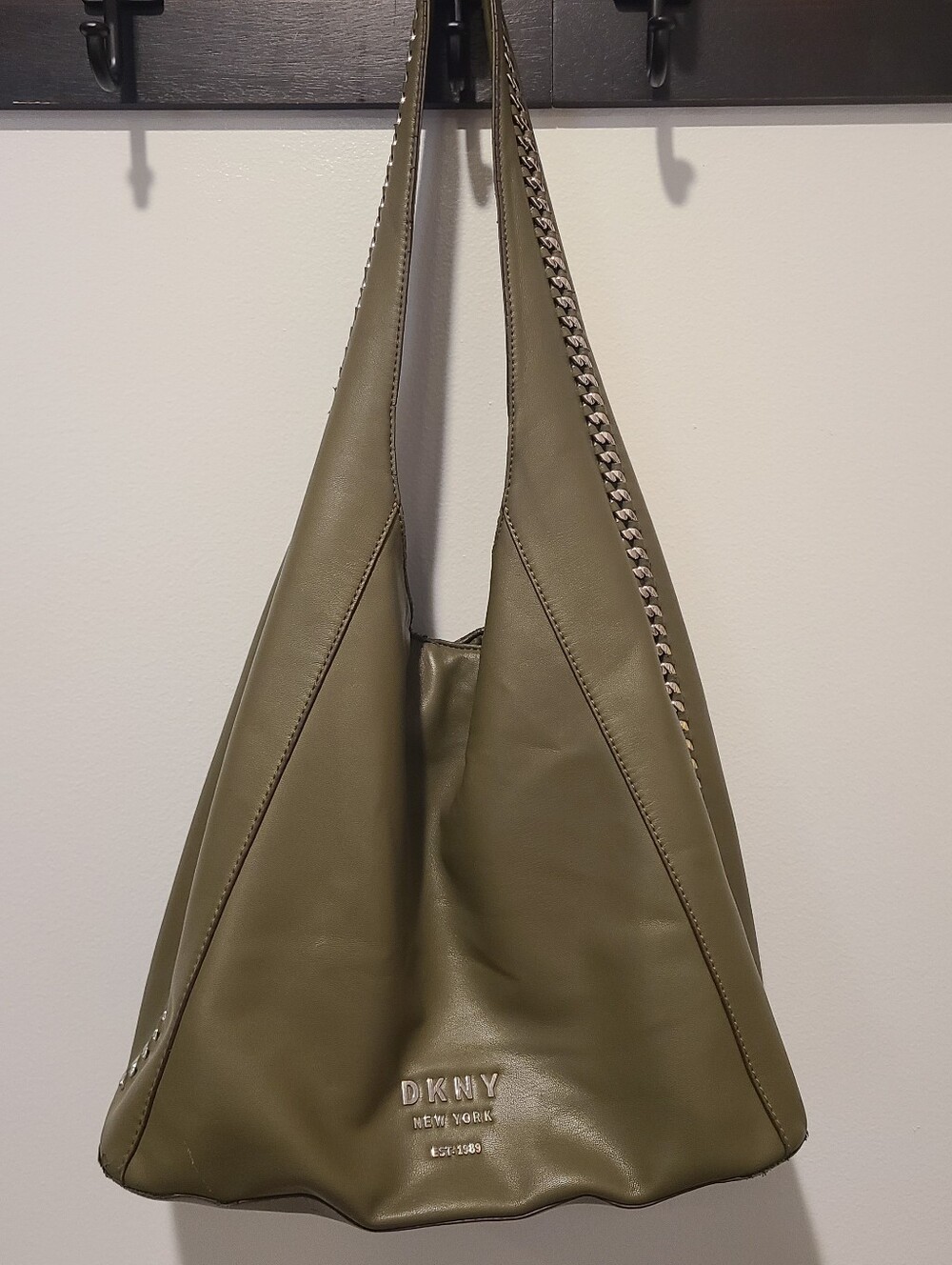 DKNY Forest Green Hobo Shoulder Bag Rare